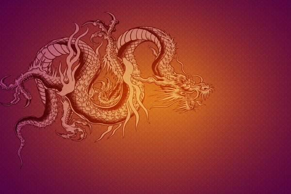 Chinesischer Drache minimalistisches Muster