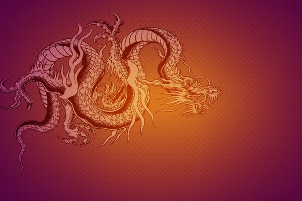 Dessin minimaliste chinois dragon