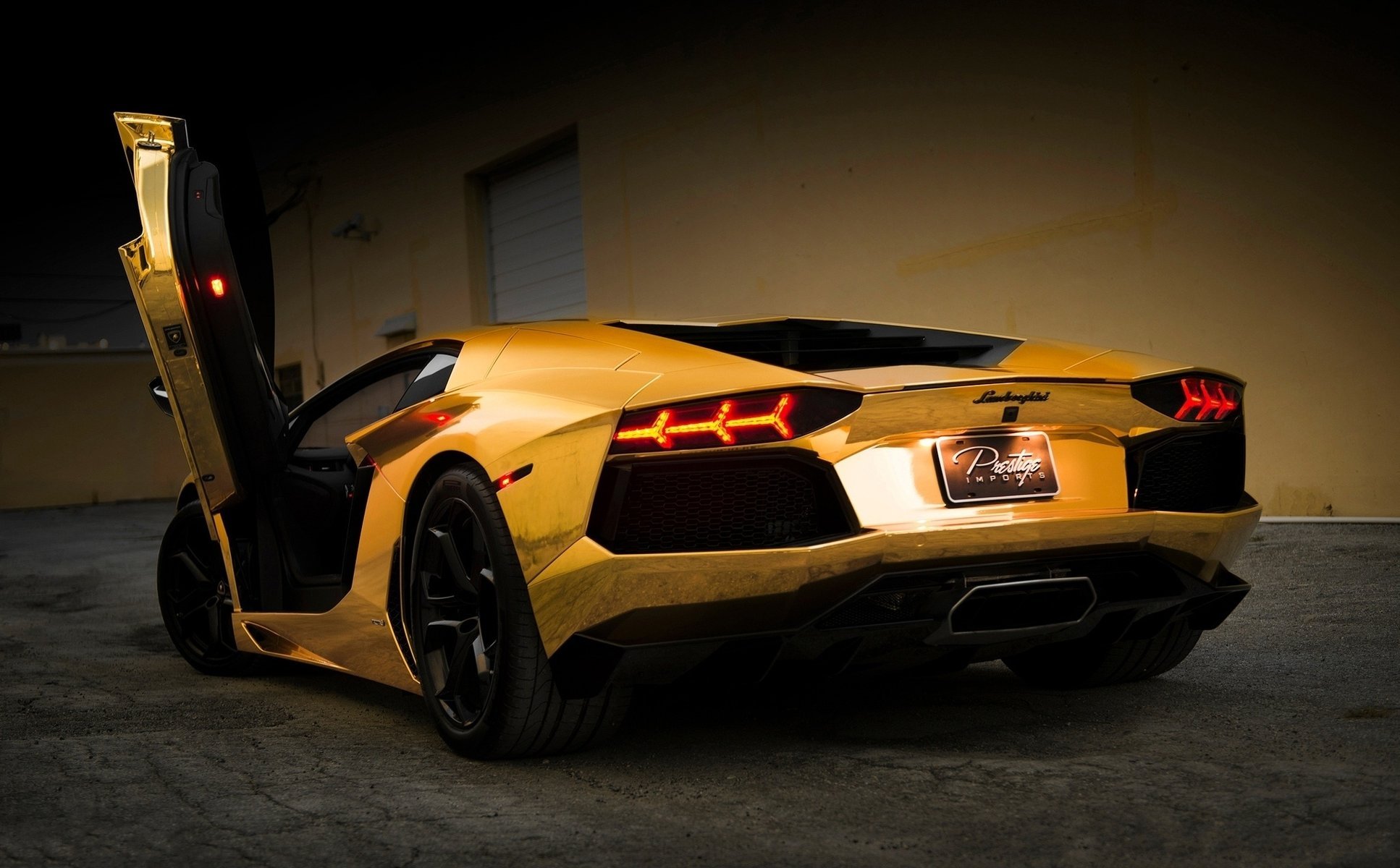 авто машины gold золото aventador тюнинг lamborghini ночь