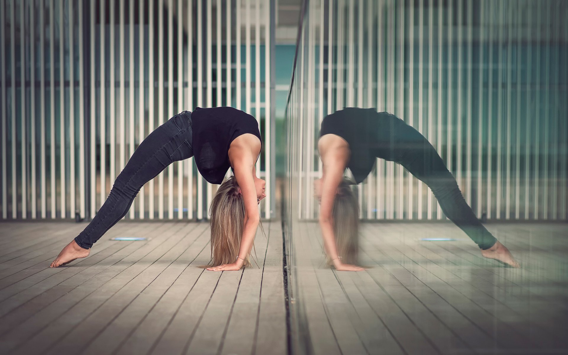 eva le bolzer gymnast graz reflection