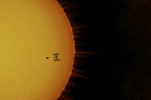 Space station view of the sun