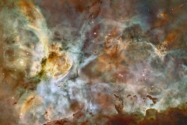 A fantasy image of shining stars in a cosmic nebula