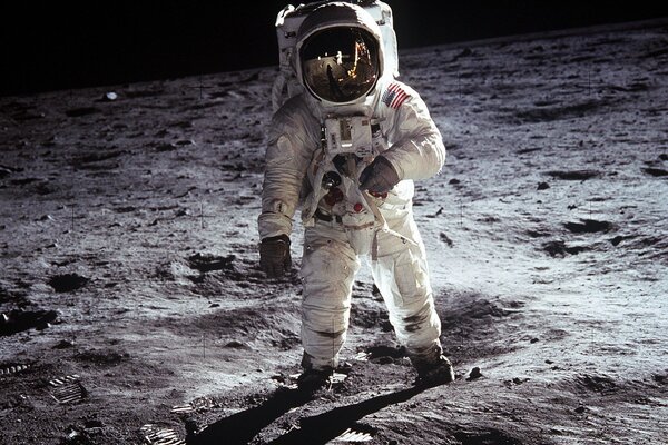 Astronaut on the moon Apollo 11 mission