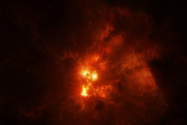 Esplosione cosmica del pianeta rosso nello spazio