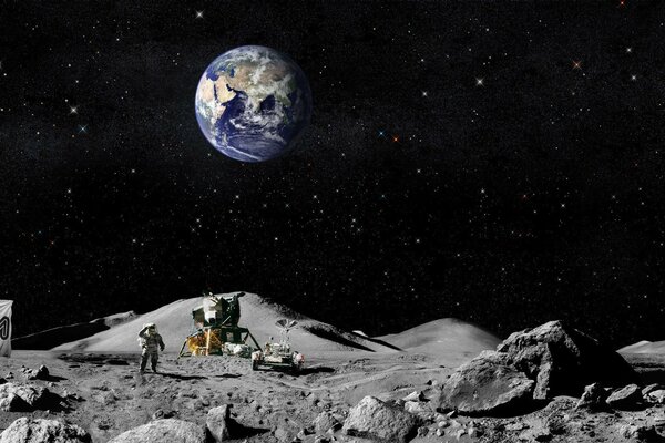 Lądowanie astronautów na powierzchni Księżyca
