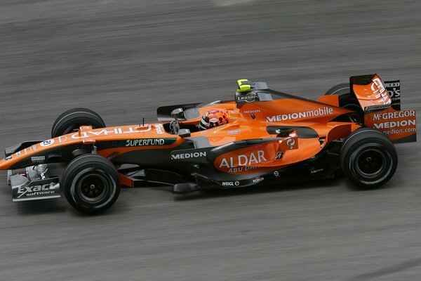 Formula 1 participant minardi leads the race