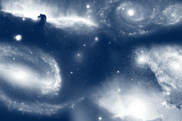 Constellations lumineuses sur fond d écran de l espace