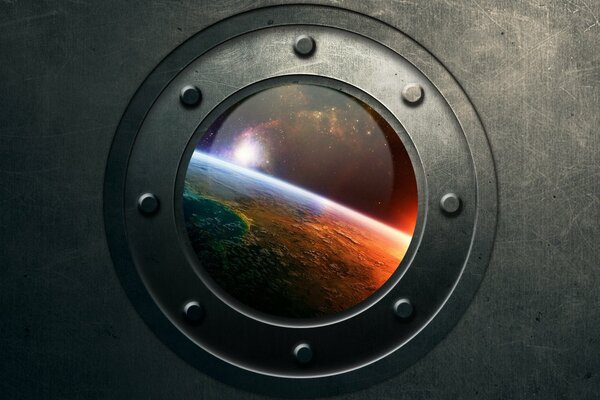 View from the porthole to the planet Earth