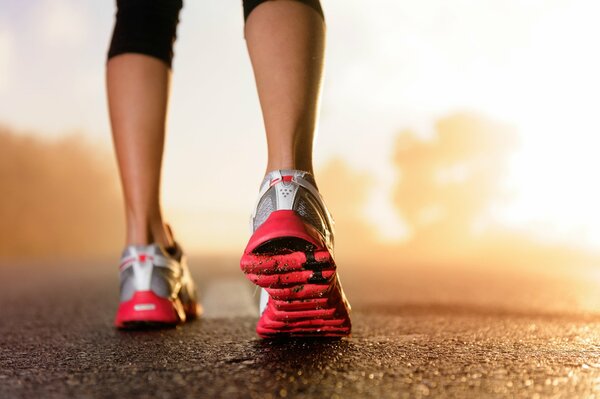 A woman runs in the fresh air