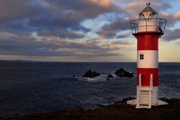 Lighthouse in the Atlantic Ocean in Canada