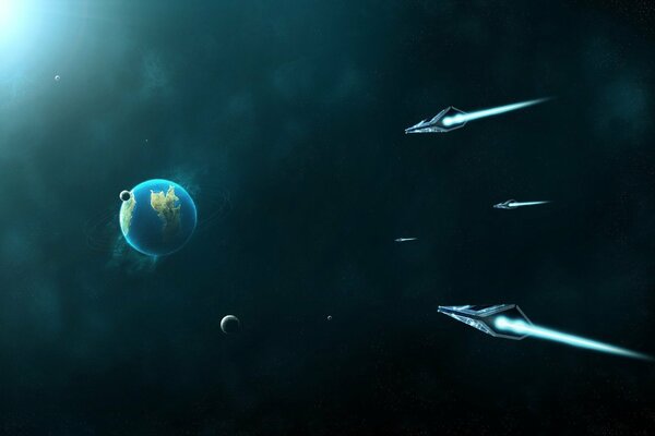 Military space fleet of Earthlings