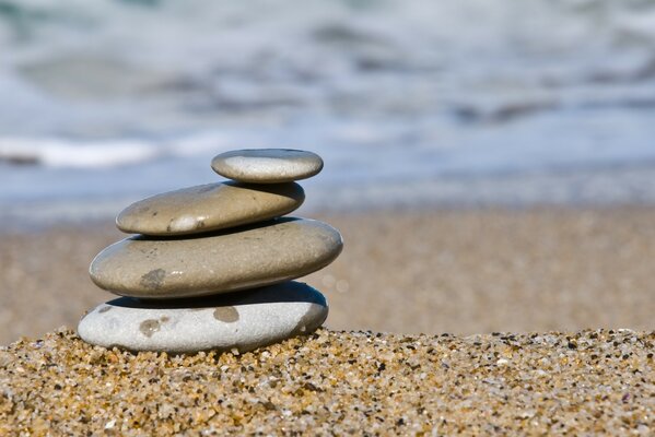 Beach stones on the seashore