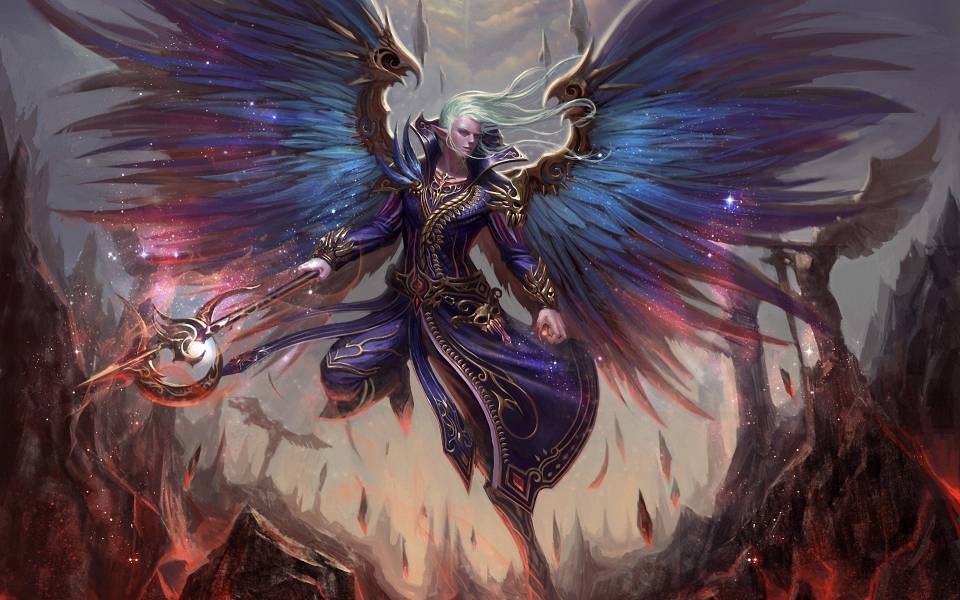 art wings lawa mag fantasy elf człowiek