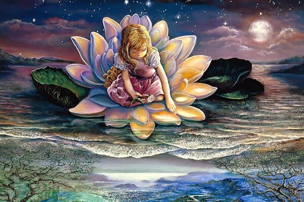 The girl in the lotus flower