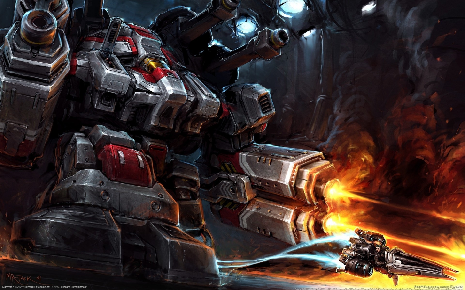 robot starcraft 2 militare ragazza combattimento