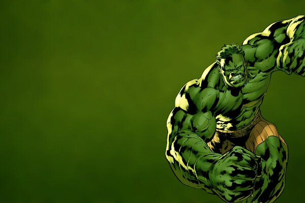 Marvel. Grüner Hulk auf grünem Hintergrund