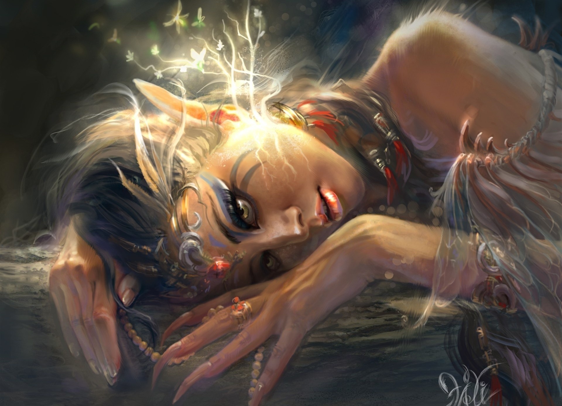 fiction art elf girl view