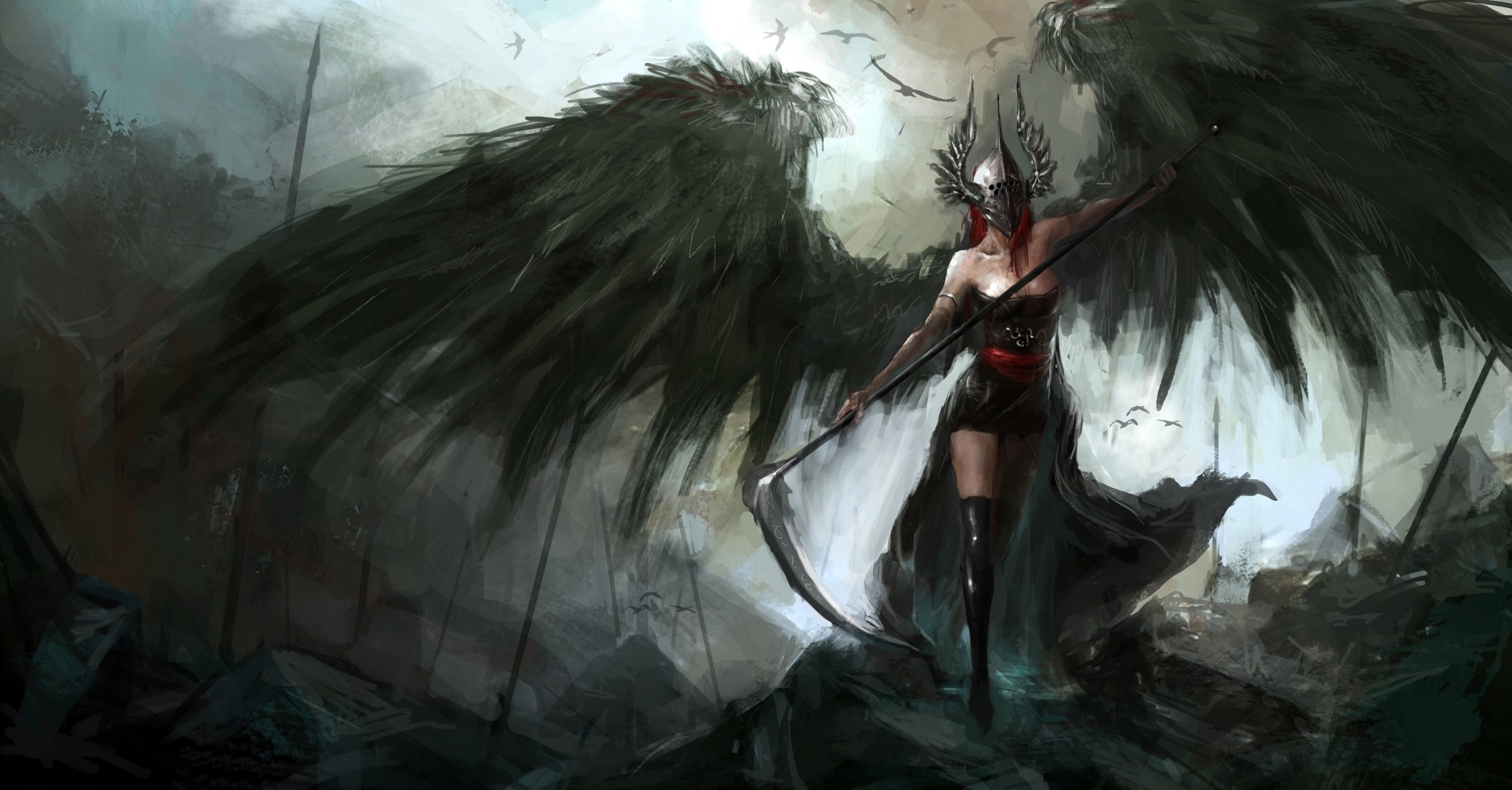 fiction art wings fallen angel