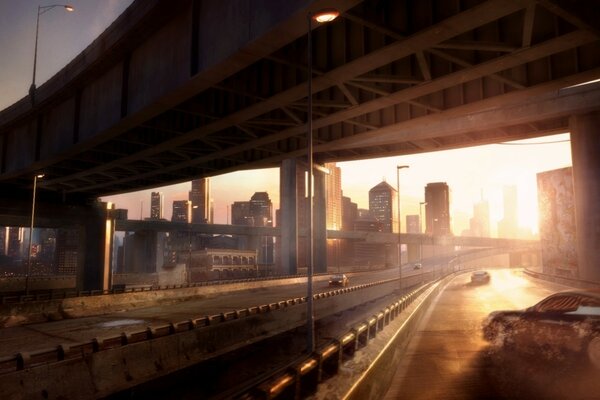 Picture of the road at dawn