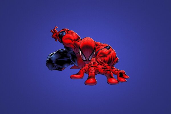 Spider-Man from comics on a blue background