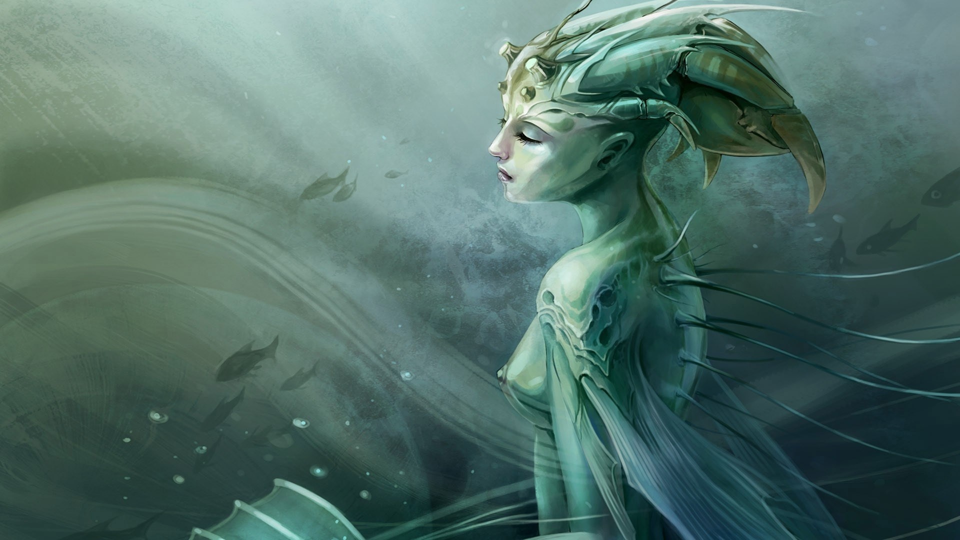 fantasy sea girl fish mermaid