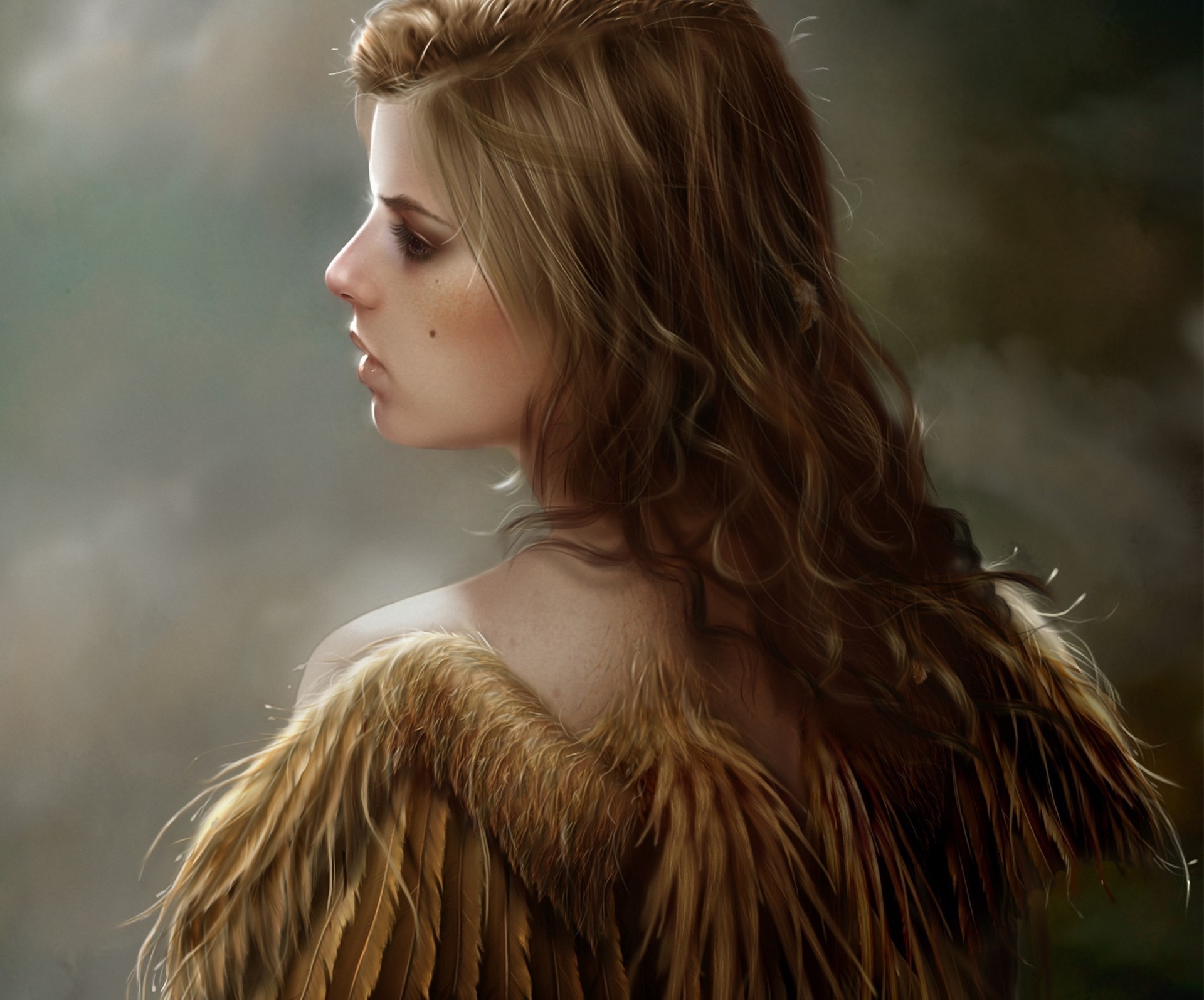 feathers art wings girl ago