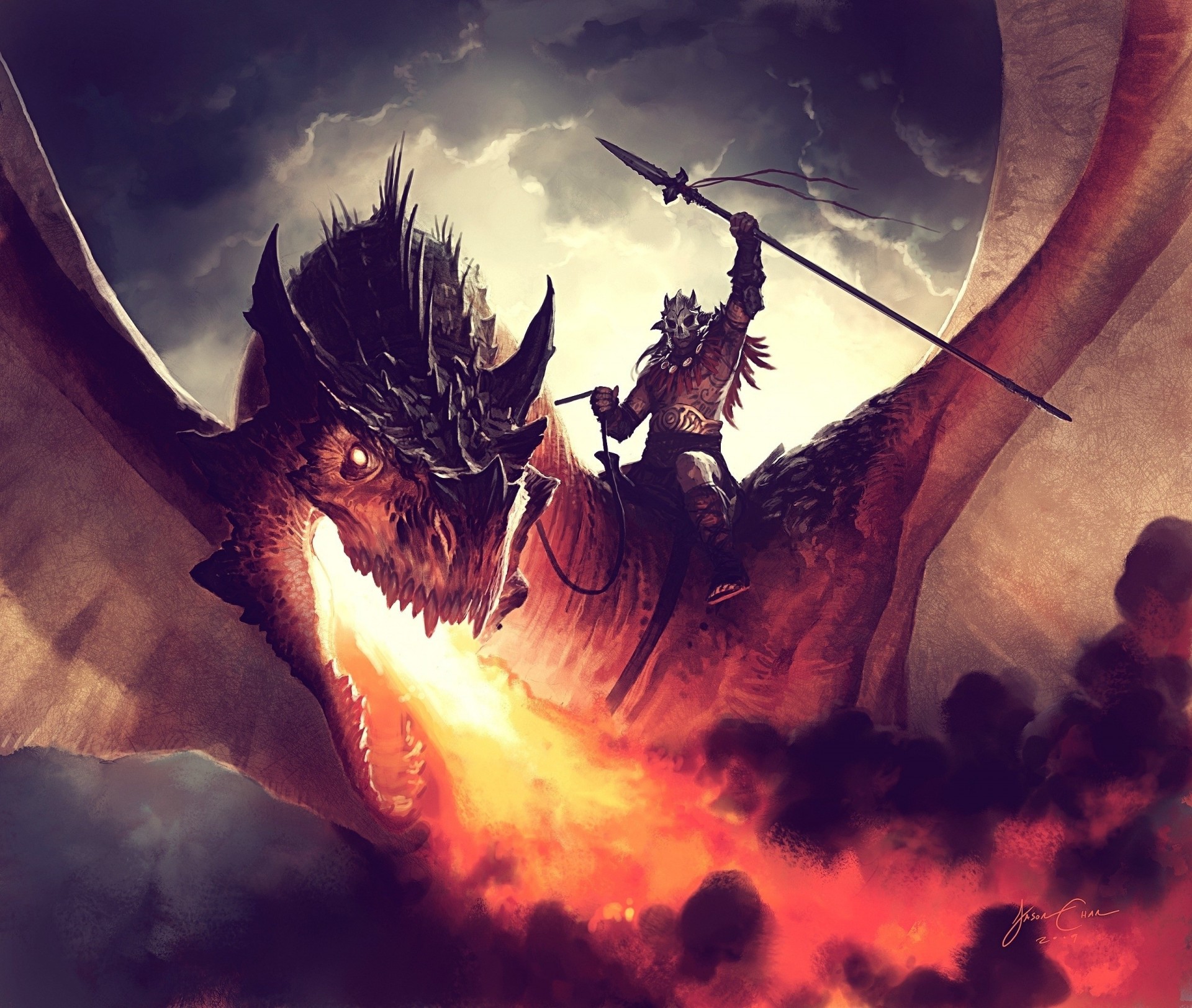 drache feuer reiter