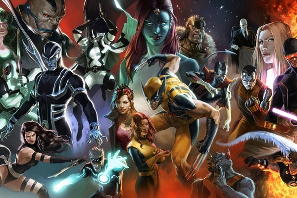 Los increíbles personajes de la película x-Men