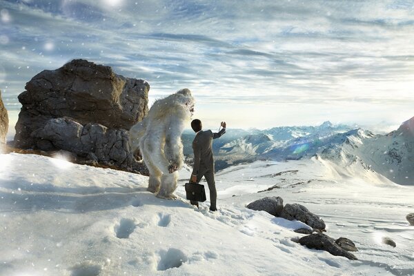 Erinnerungsfoto rund um den Schnee