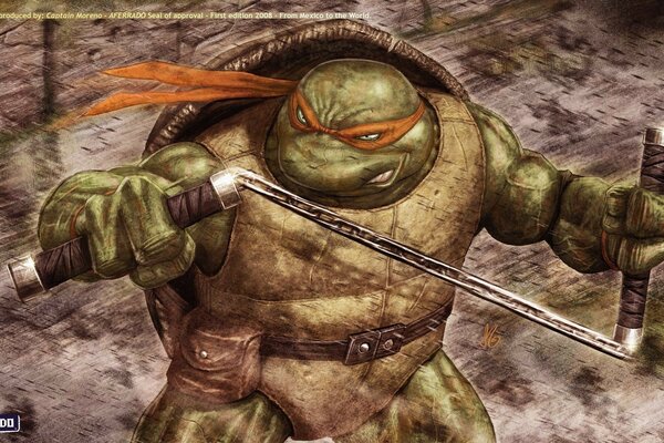 Michelangelo Ninja Turtle mit Waffen