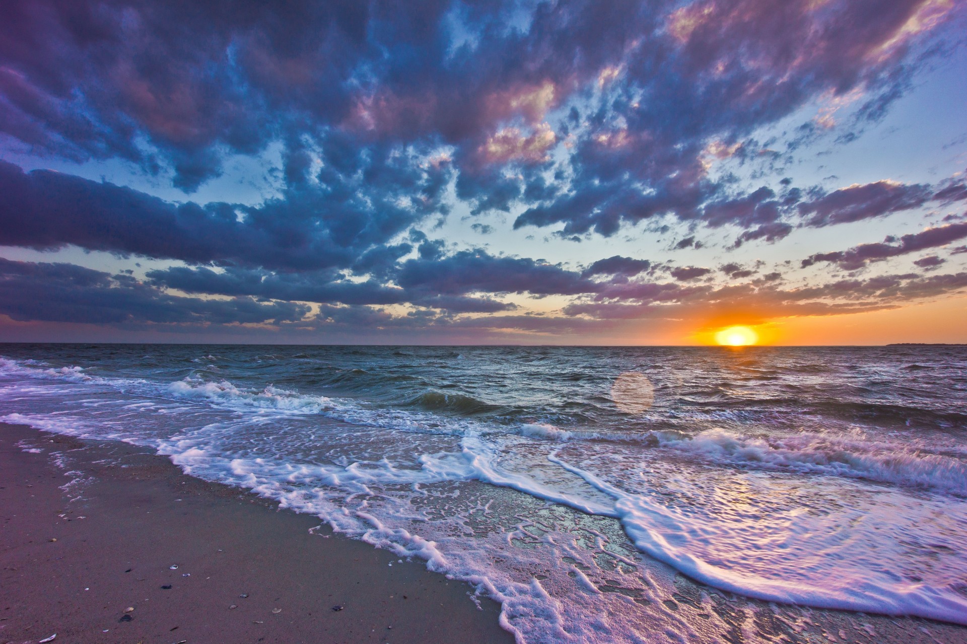 vague mer paysage côte coucher de soleil