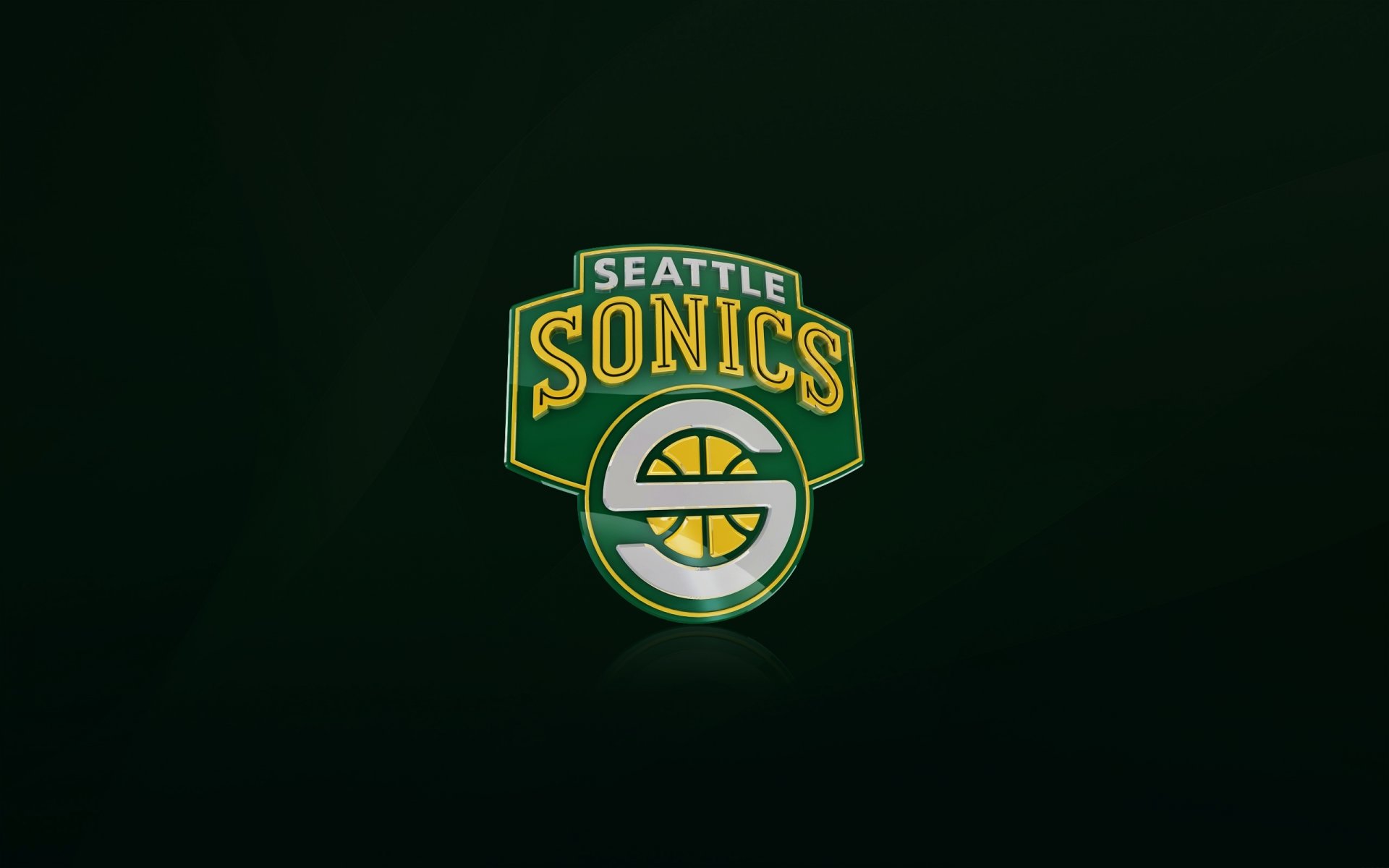 eattle supersonic nba seattle basketball logo supersonic green background