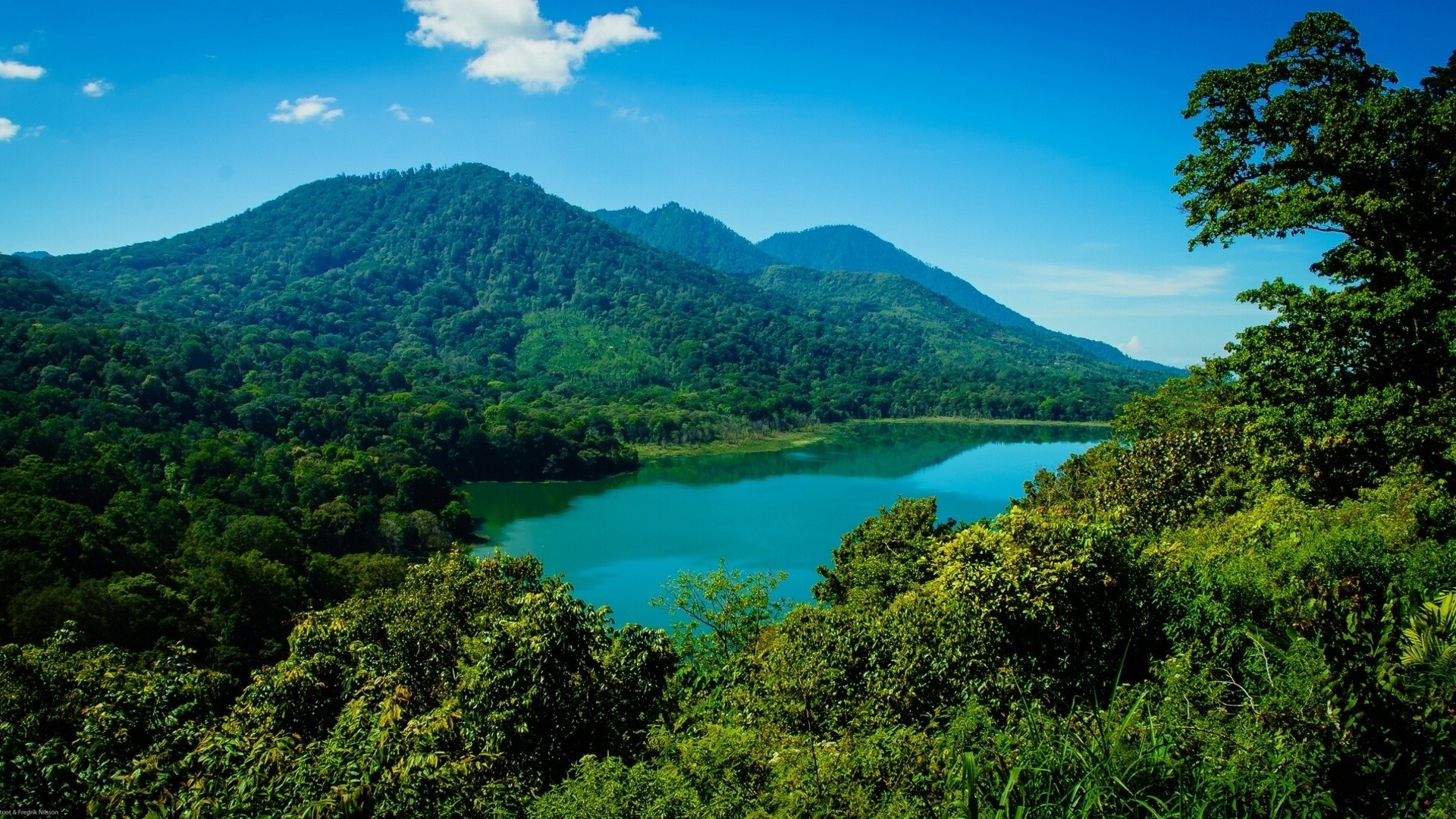 lago indonesia foresta bali montagne