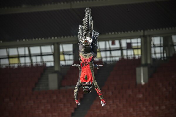 Performing sports stunts in the air