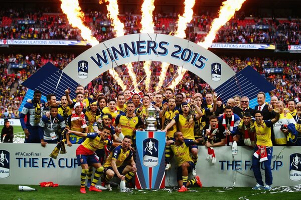 Gunners from Arsenal football club confidently went to victory in the FA Cup, 2015