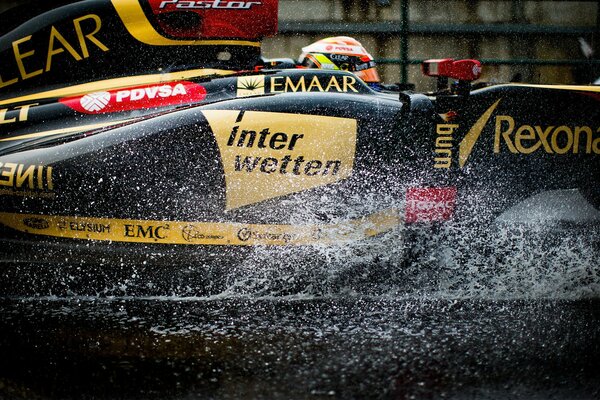 Splashes from the lotus sports car