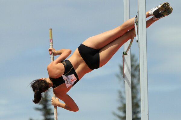 Salto de atleta. Deporte. Sexy