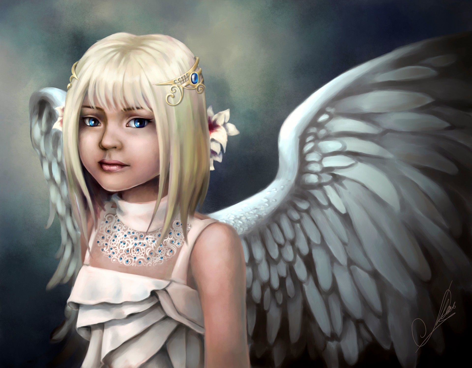 wings girl angel view