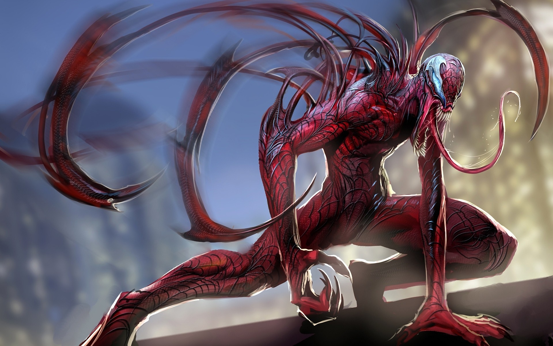 carnage griffes bouche crocs spider-man mutation spiderman langue