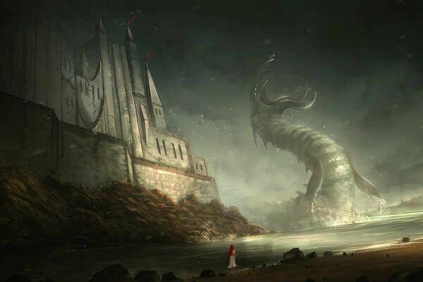 Fantasy karinka, sandworm and castle