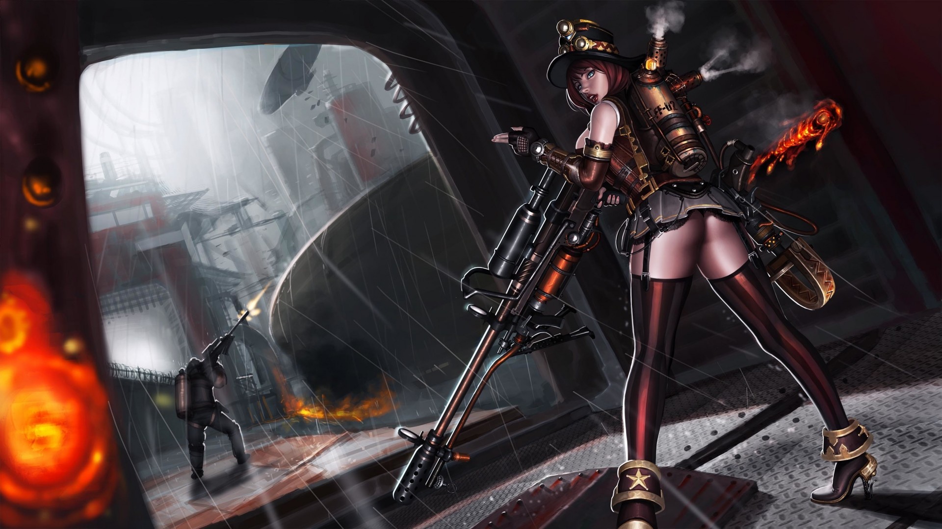 moke art weapon girl steampunk