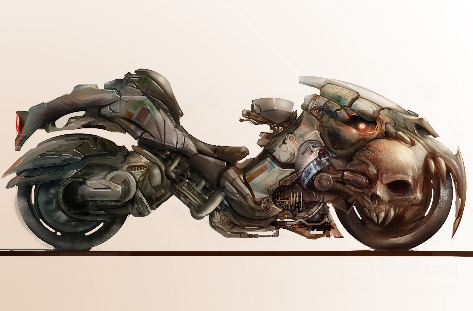 art background skull bike fiction drive