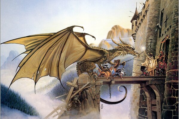 The war between the dragon and the people on the bridge