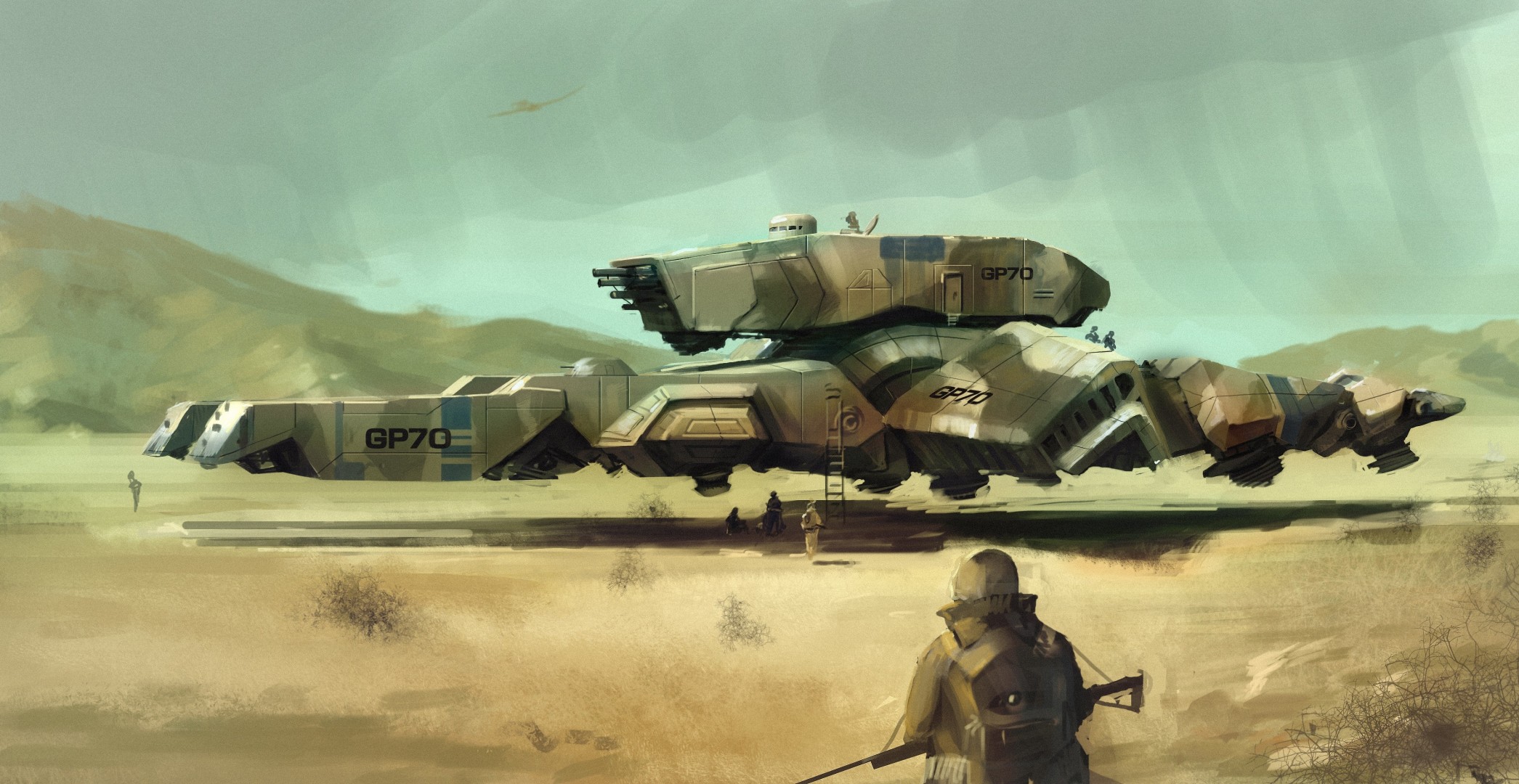 weapon men dreadnought war equipment desert