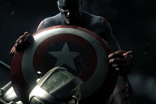 Captain America in the dark. Marvel