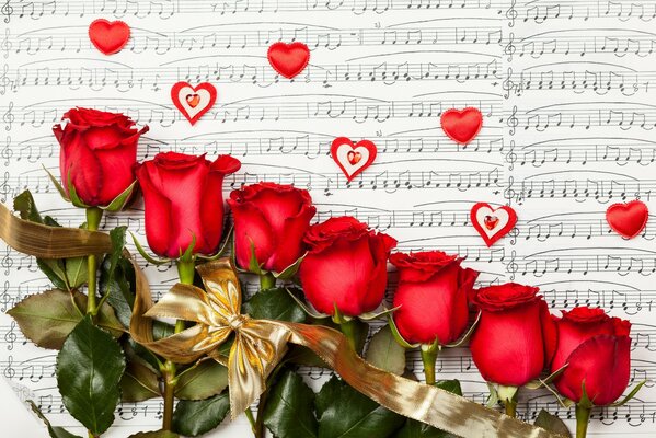 Rosen sind Blumen des Glücks und der Liebe im Herzen