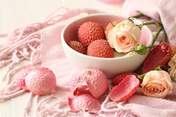 Rose chinois prune litchi