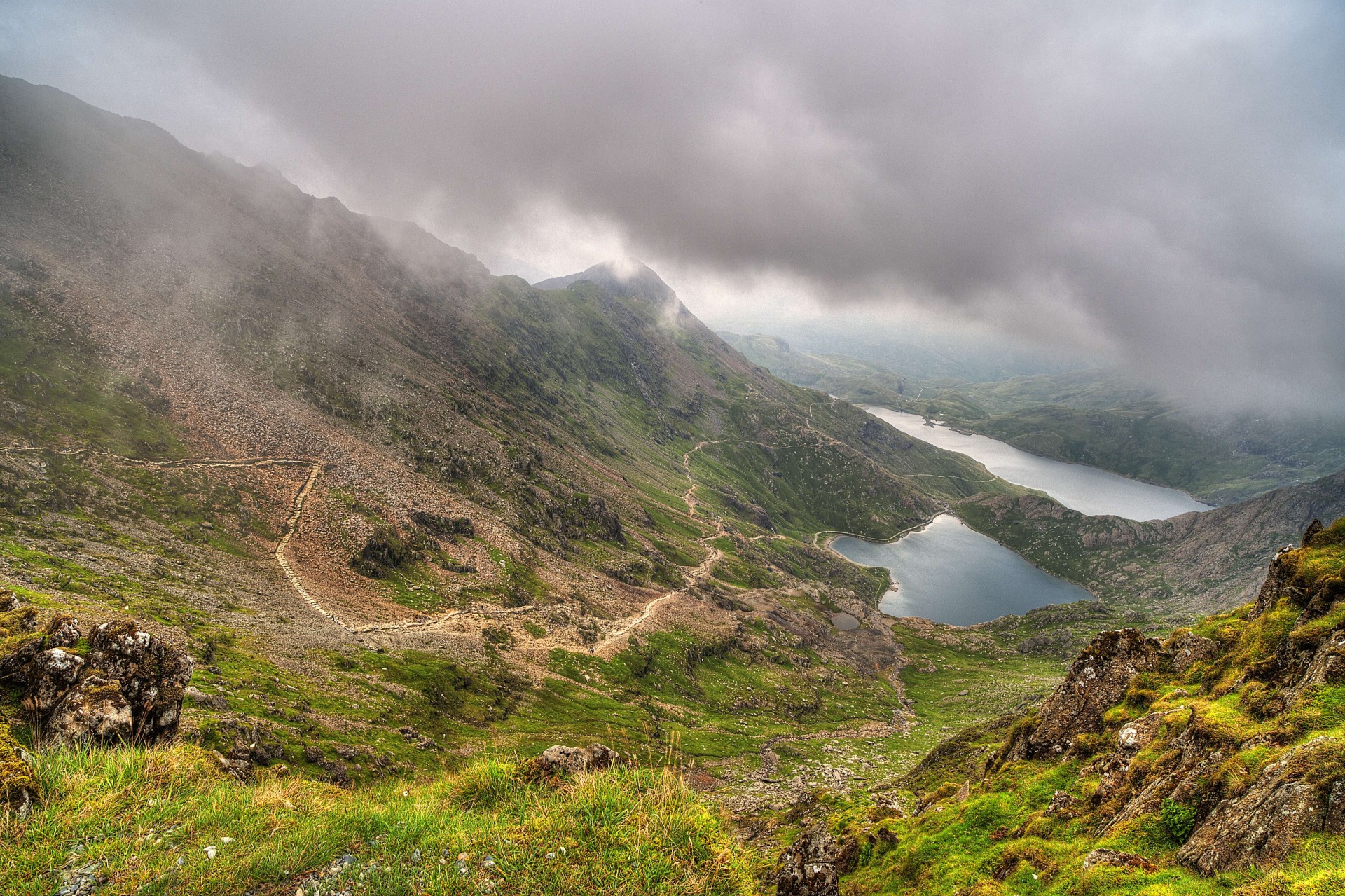 regno unito laghi montagne snowdonia paesaggio