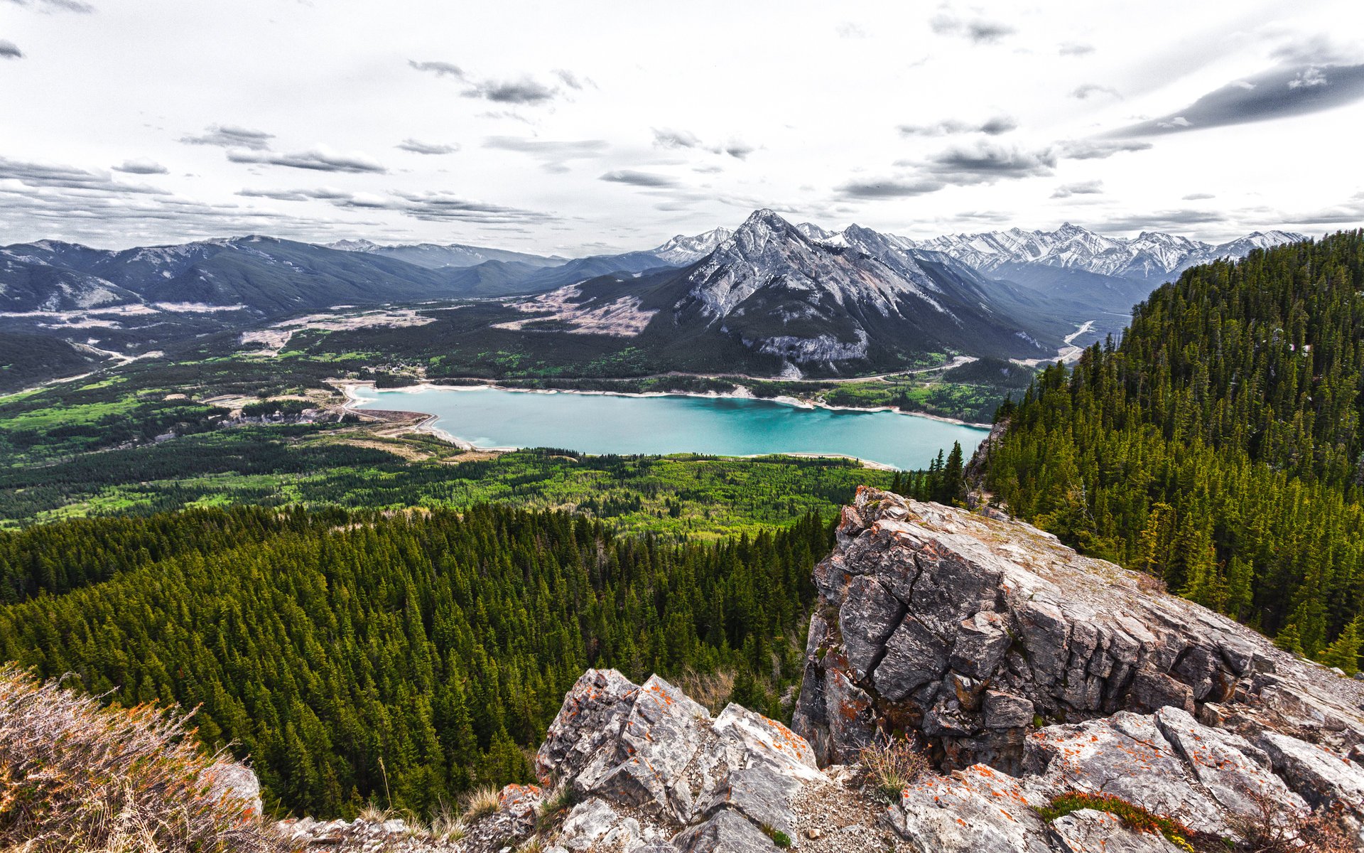 barrier lake canada bosque lago montaña alberta canadá