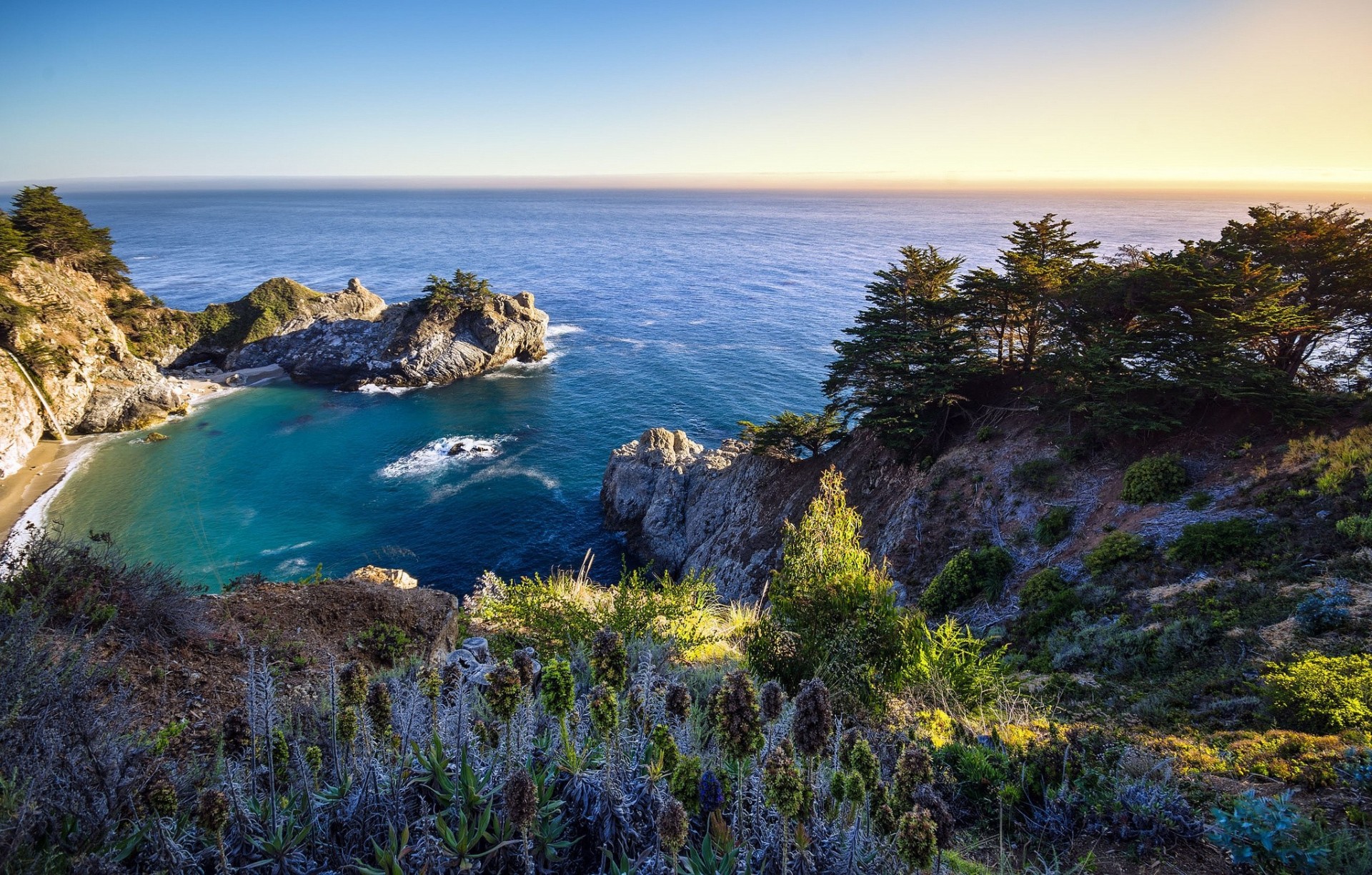 kalifornia natura ocean zatoka skały